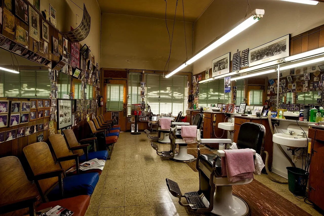 barbershop, barber, salon, haircut, style, cutting, hair, male, vintage, antique, old fashioned, chairs, lights, montgomery, alabama, hdr, inside, indoors, interior, mirrors, brown hair, brown vintage, brown mirror, brown interior, barbershop, barbershop, barber, barber, salon, salon, salon, salon, salon. The barbershop service menu: packages worth offering