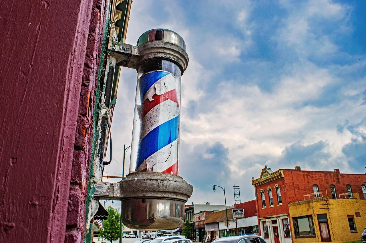 barber shop, barbershop, vintage barbershop, vintage barber shop, barbershop pole, barber shop pole, barber stripes, small town barber, vintage barber pole, small town, main street, missouri, barber shop, barber shop, barber shop, barber shop, barber shop, barbershop, barbershop. Simple books for a barbershop: cash, invoices and reserves
