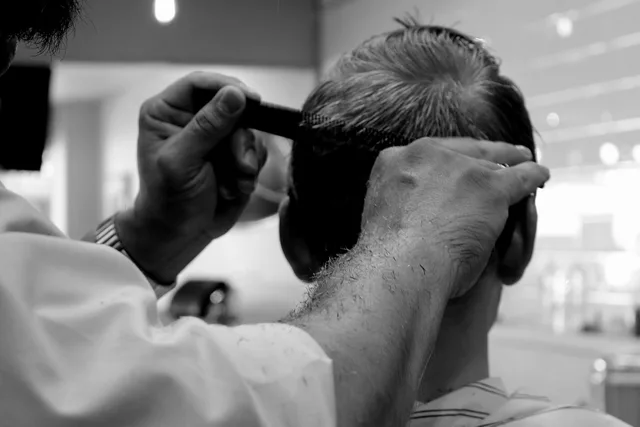 haircut, barber, salon, barber shop, hair, scissors, grooming, comb, hairstyling, hair cut, black and white, man, hairstylist, hairdresser, cut, hairstyle, gray shopping, gray shop, gray hair, haircut, barber, barber, barber, barber, salon, barber shop, hair cut, hair cut, hair cut, hair cut, hair cut. Barbershop marketing: grow without overbooking