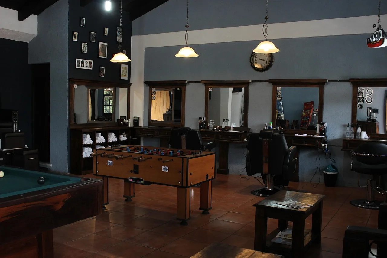 room, furniture, inside, chair, barber shop, pattern, perspective, architecture, lighting, lights, mirrors, barber, billiards, barber shop, barber shop, barber shop, barber shop, barber shop. Calgary chair turnover and what oilpatch hiring does to weekday demand